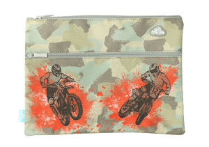 Spencil Camo Biker A4 Twin Zip Pencil Case