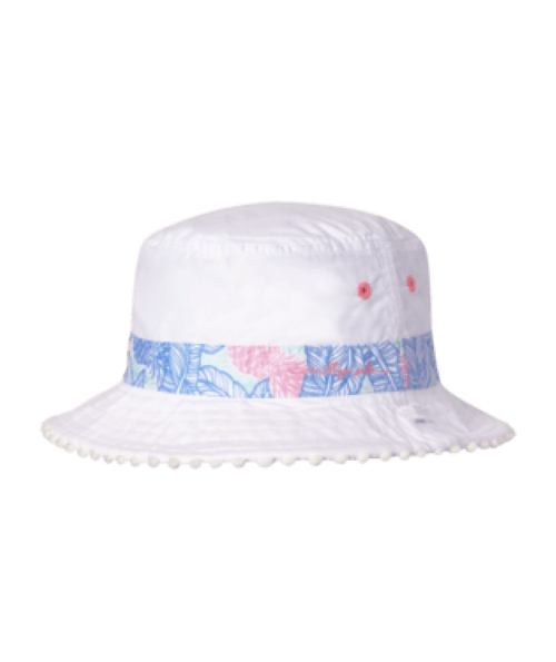 Print side view of girls Millymook Tropics bucket hat