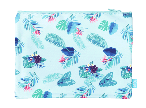 Front view of A4 Twin Zip Spencil Beach Blooms Pencil Case