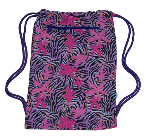 Front view of large Spencil Born To Be Wild drawstring bag