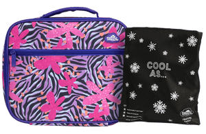 Front view of large Spencil Born to be Wild lunch bag including chill pack