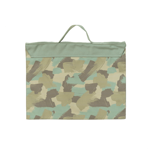 Front view of Spencil Camo Biker Library Bag