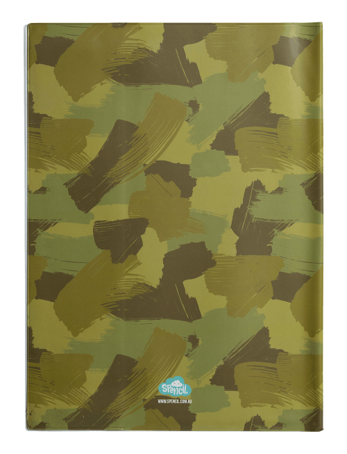 Front view of Scrapbook Spencil Plain Camo Biker Book Cover