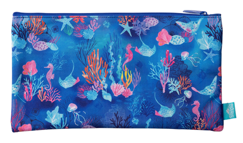 Front view of Twin Zip Spencil Coral Garden Pencil Case