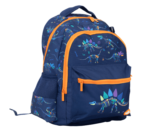 Right side view of small spencil dino bones back pack