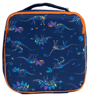 Back view of small Spencil Dino Bones lunch bag including chill pack