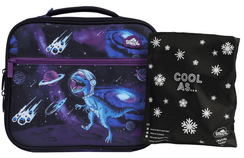 Front view of large Spencil ExtraT-Rextrial lunch bag including chill pack