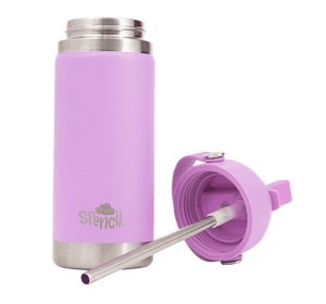 Large Spencil Lilac insulated water bottle lid removed