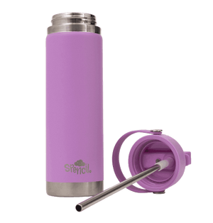 Small Spencil Lilac insulated water bottle lid removed