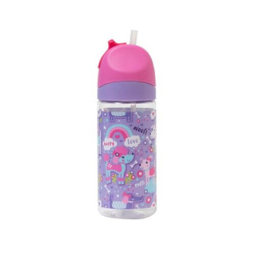 Closed lid view of small spencil puppy party water bottle 420ml