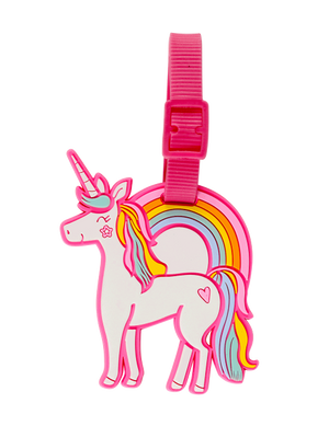 Front view of Spencil Rainbow Unicorn Bag Tag