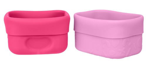 Front view of b.box berry silicone snack cups