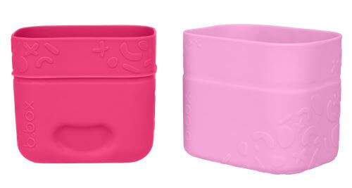 Front view of b.box berry silicone snack cups