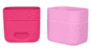 Front view of b.box berry silicone snack cups