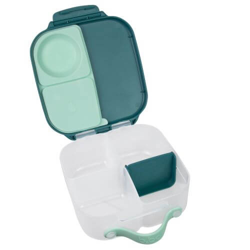 Closed lid view of b.box Mini Lunchbox Emerald Forest