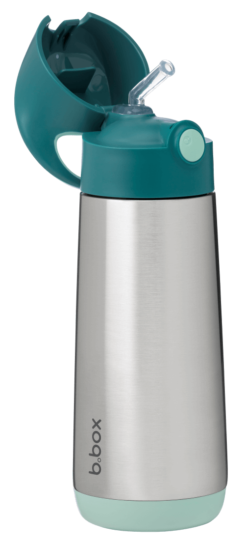 Front view of large b.box emerald forest water bottle 500ml