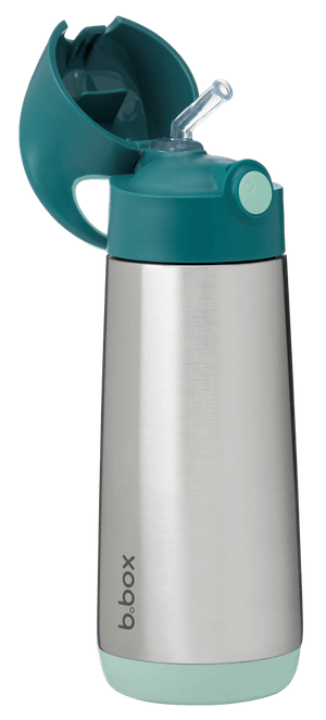 Open view of large b.box emerald forest water bottle 500ml