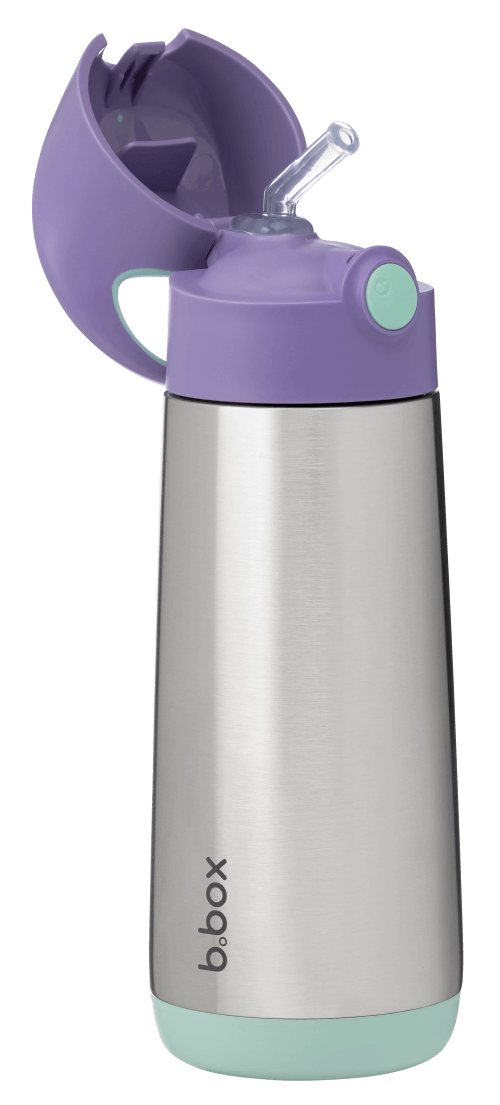 Front view of large b.box lilac pop water bottle 500ml