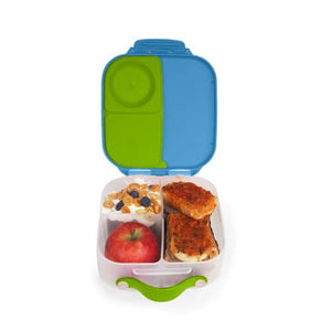 Filled open lid view of b.box Mini Lunchbox Ocean Breeze