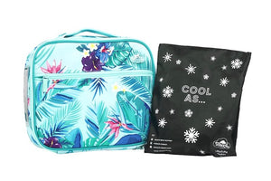 Front view of Large Spencil Beach Blooms Lunch Bag including chill pack