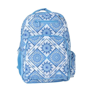 Front view of Large Spencil Boho Blue back pack