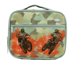 Front view of large Spencil Camo Biker lunch bag