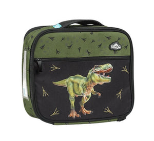 Front view of large Spencil Dinosaur Discovery lunch bag