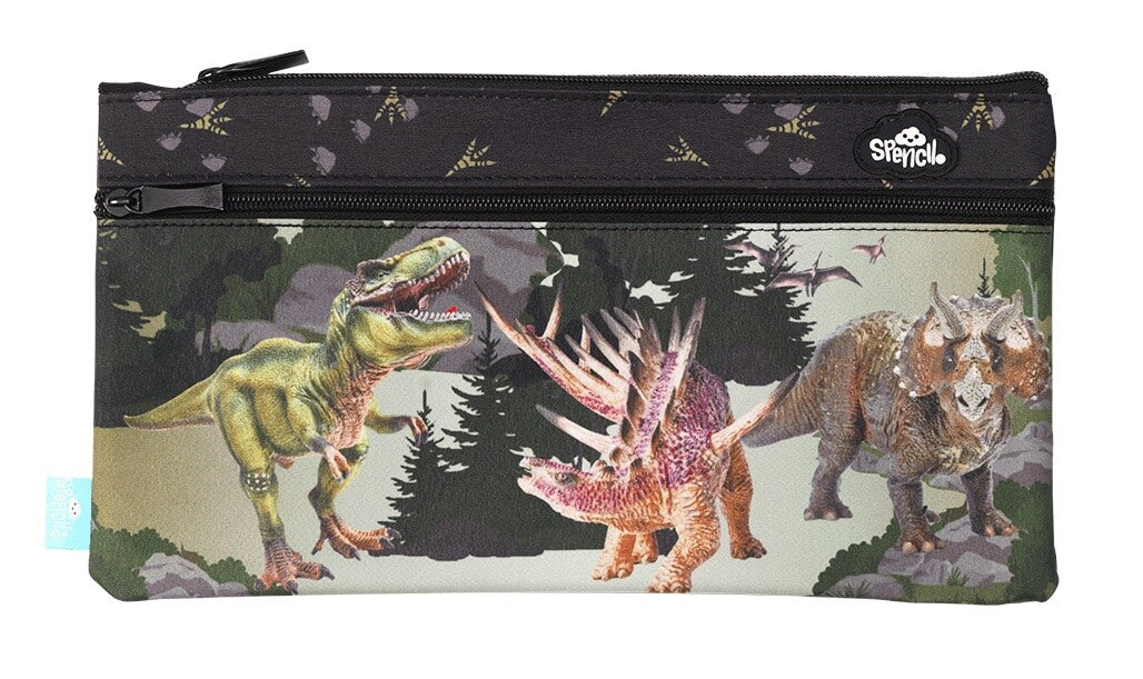 Front view of Twin Zip Spencil Dinosaur Discovery Pencil Case