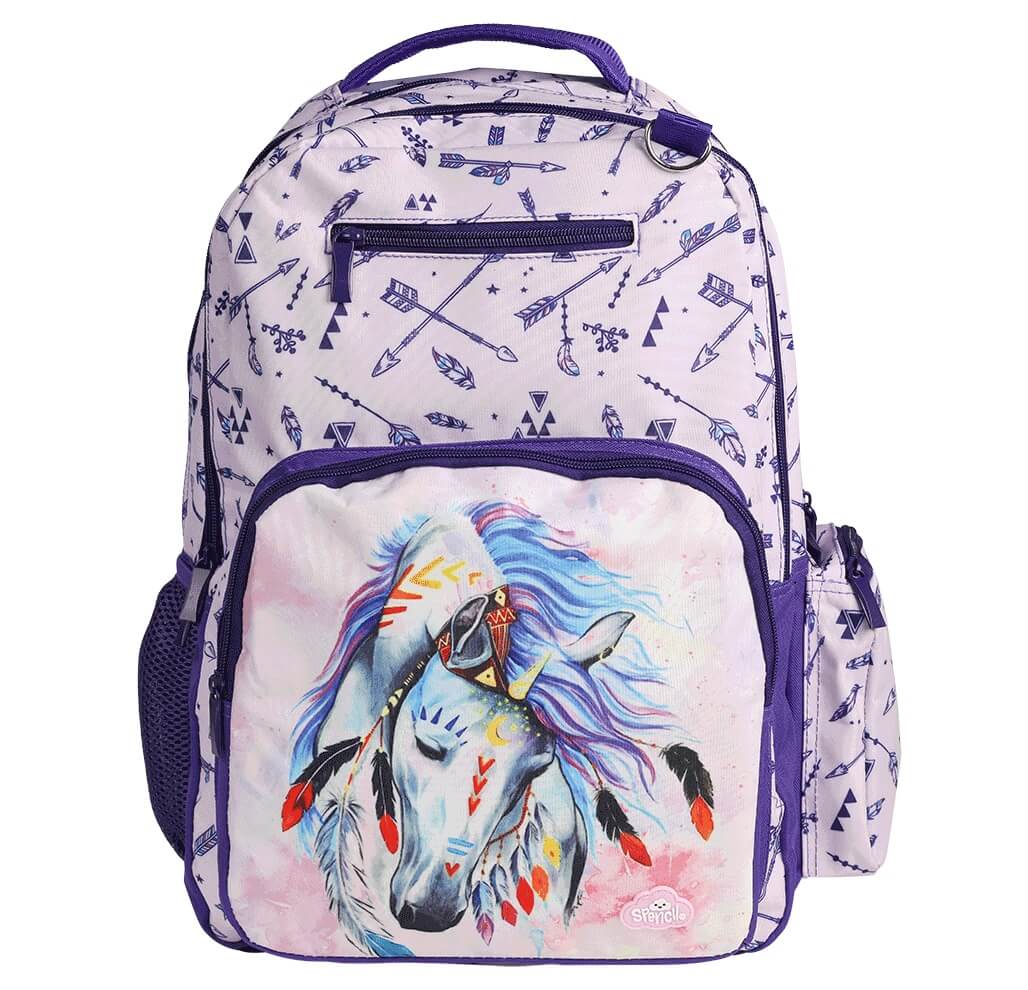 Front view of Large Spencil Dreamcatcher Horse back pack