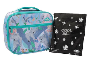 Front view of large Spencil Koala Daydream lunch bag including chill pack