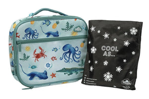 Front view of small Spencil Sea Critters lunch bag with chill pack