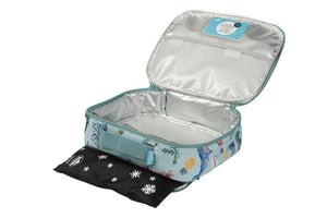 Open view of small Spencil Sea Critters lunch bag with chill pack