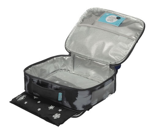 Front view of large Spencil Shockwaves lunch bag including chill pack