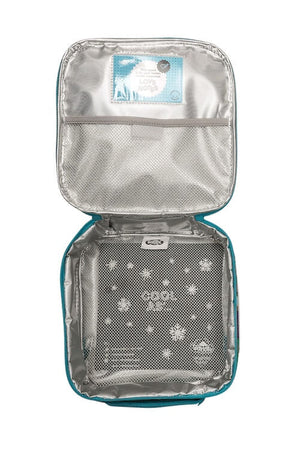 Inside view of small Spencil Transport Town lunch bag with chill pack