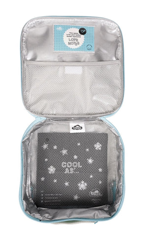 Inside view of small Spencil Wild Things lunch bag including chill pack