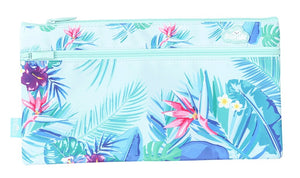 Front view of Twin Zip Spencil Beach Blooms Pencil Case