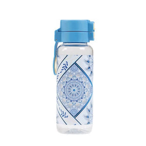 Closed lid view of large Spencil Boho Blue Water Bottle