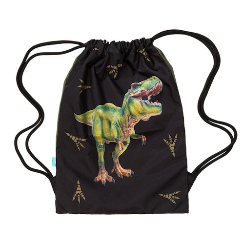 Front view of Large Spencil Dinosaur Discovery Drawstring Bag