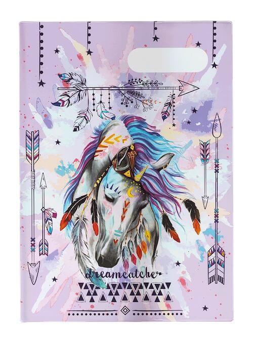 Front view of A4 Spencil Dreamcatcher Horse Book Cover