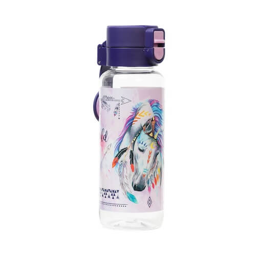 Closed lid view of large spencil dreamcatcher horse water bottle