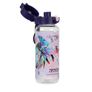 Open lid view of large spencil dreamcatcher horse water bottle