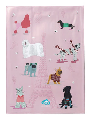 Back view of Scrapbook Spencil Pooches on Parade Pink Book Cover